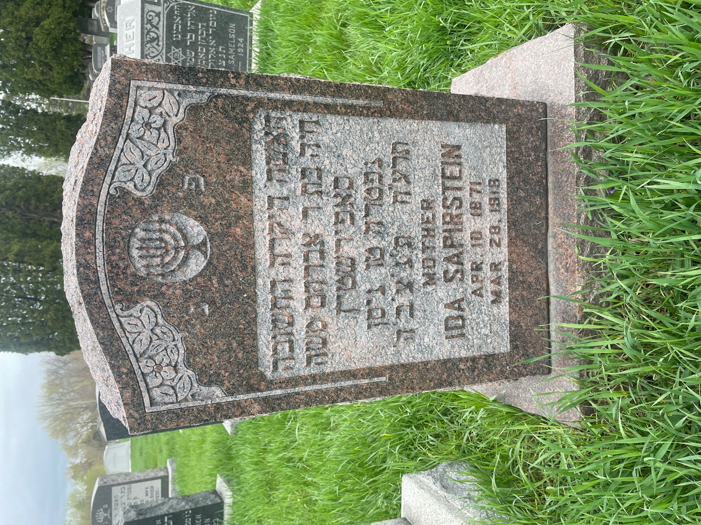 Ida Sapirstein's grave. Photo 1
