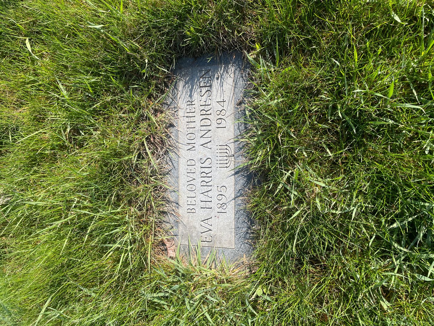 Eva Harris Andresen's grave. Photo 1