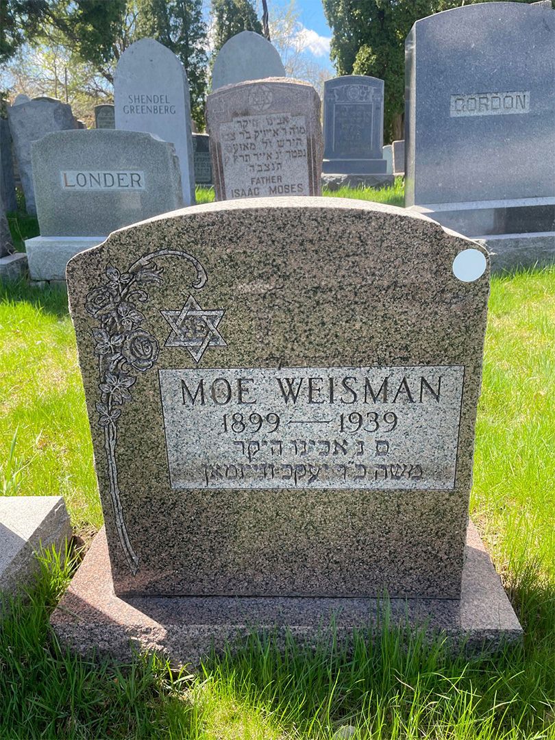 Moe Weisman's grave. Photo 1