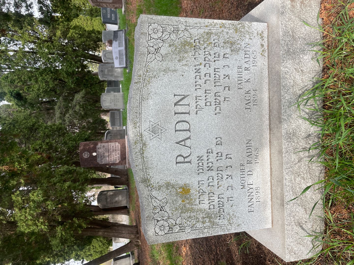 Fannye D. Radin's grave. Photo 1