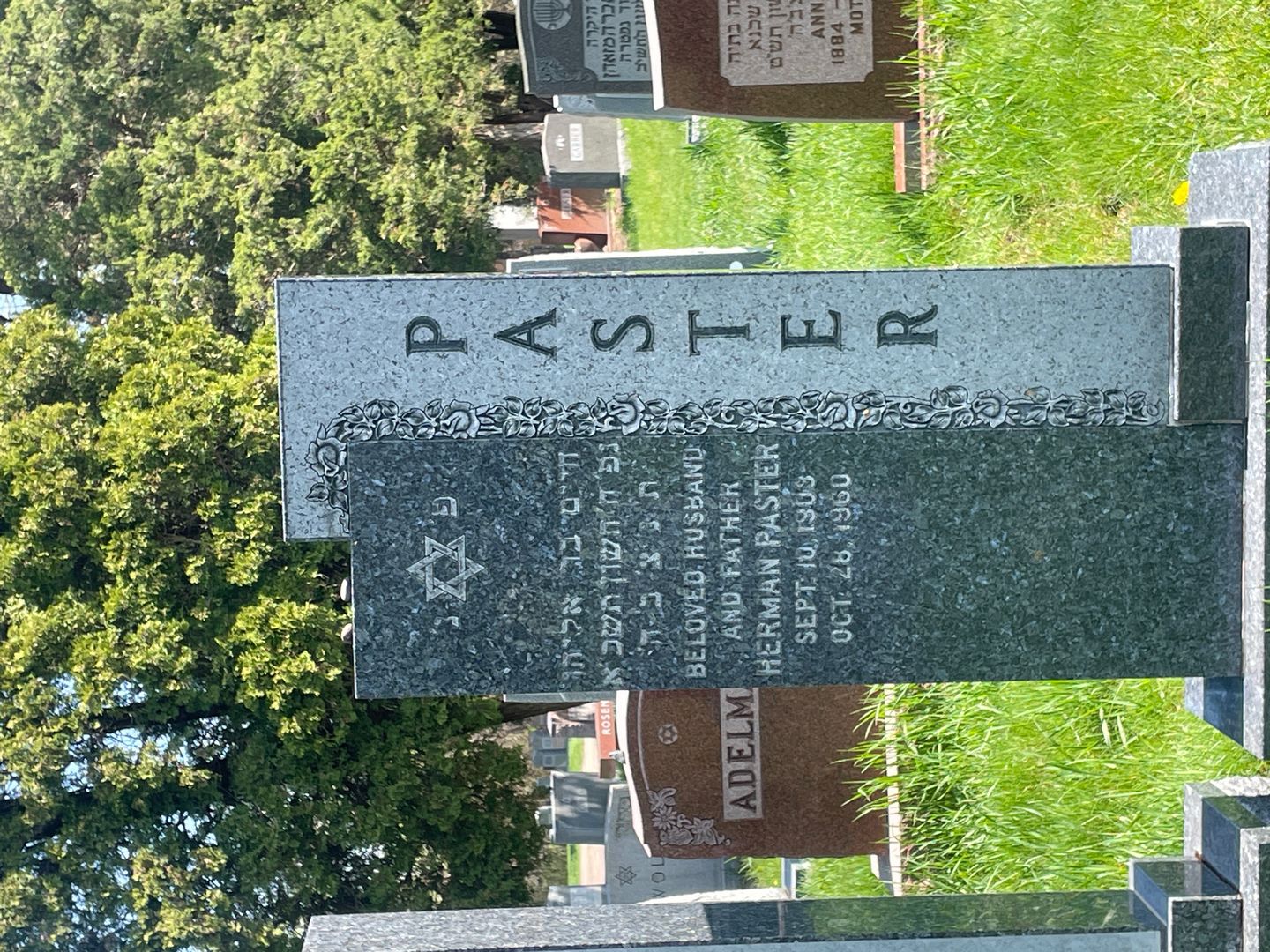 Herman Paster's grave. Photo 1