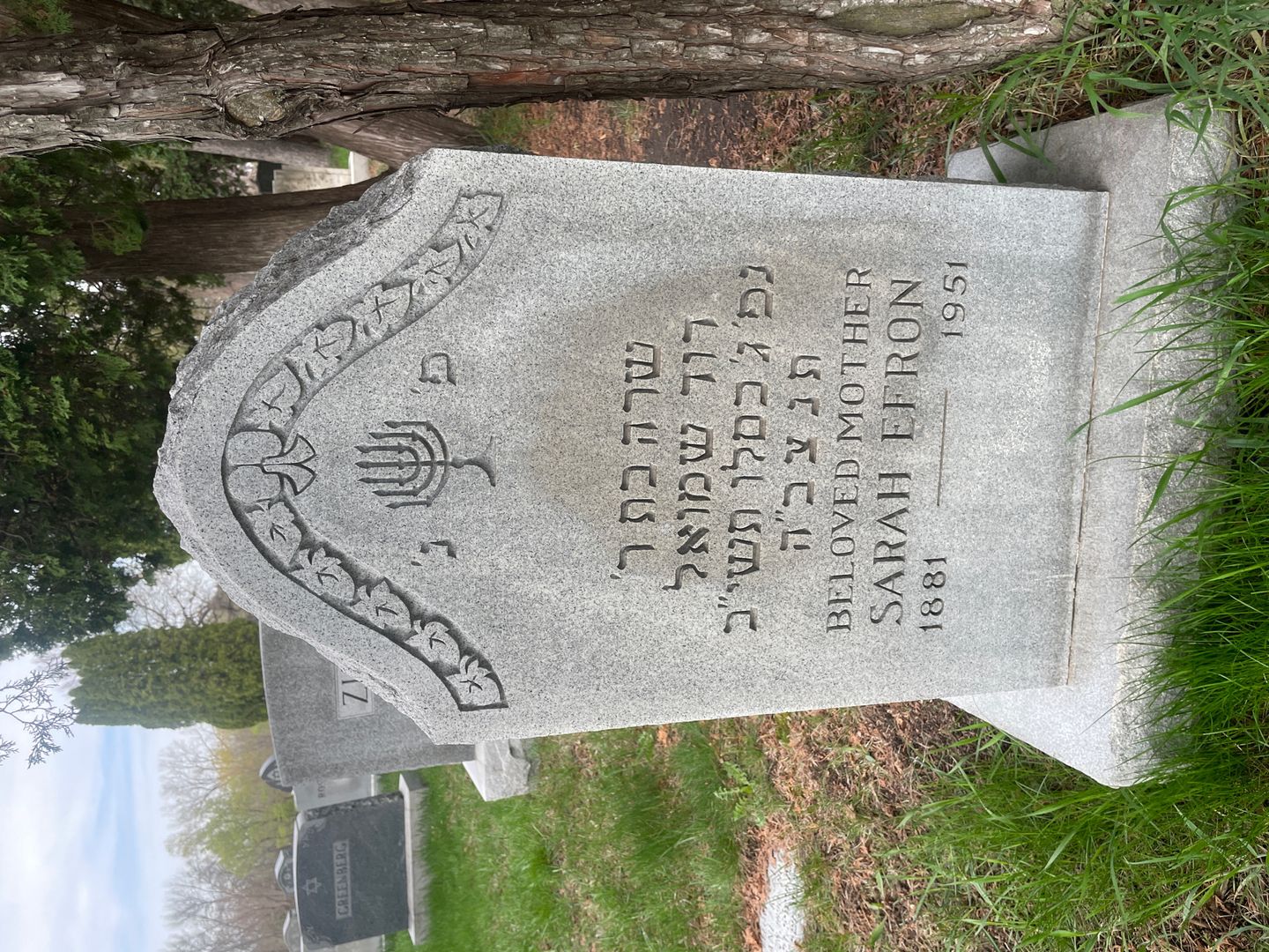 Sarah Efron's grave. Photo 1