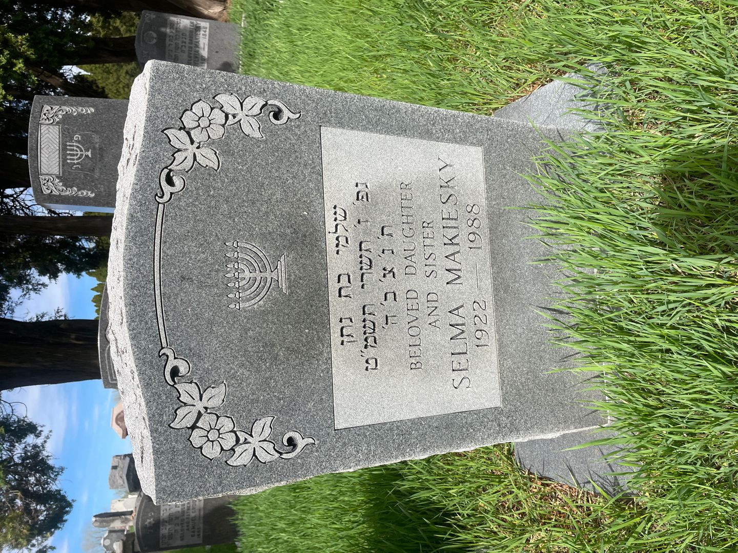 Selma Makiesky's grave. Photo 1