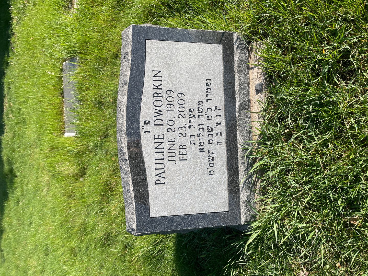 Pauline Barsky Dworkin's grave. Photo 1